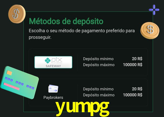 O cassino yumpg oferece uma grande variedade de métodos de pagamento